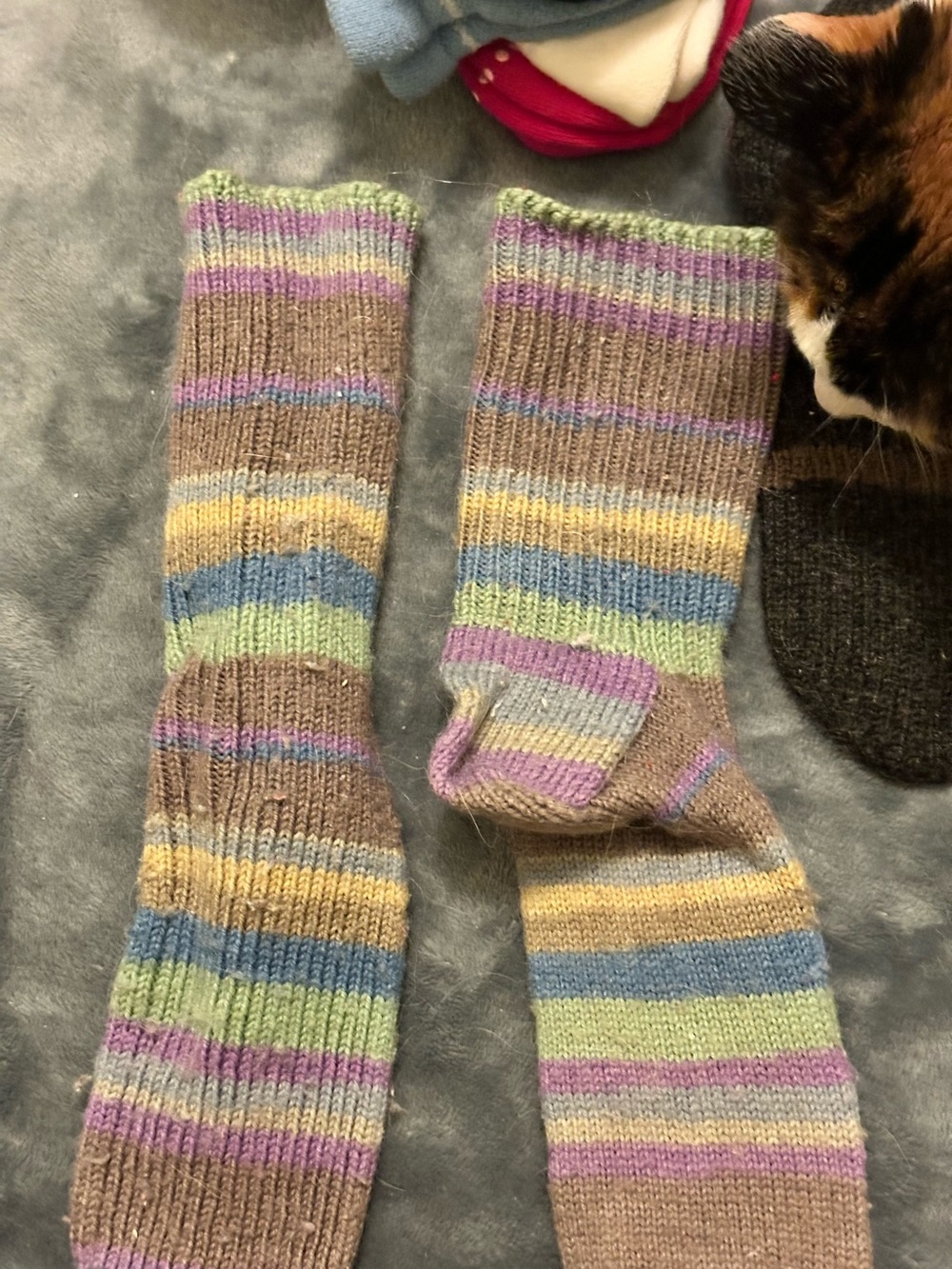 Bundle of 2 pair of home knitted crew socks
Men or women.